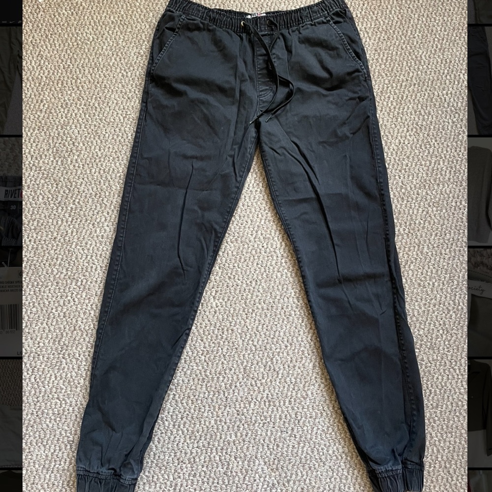 Black cuffed joggers